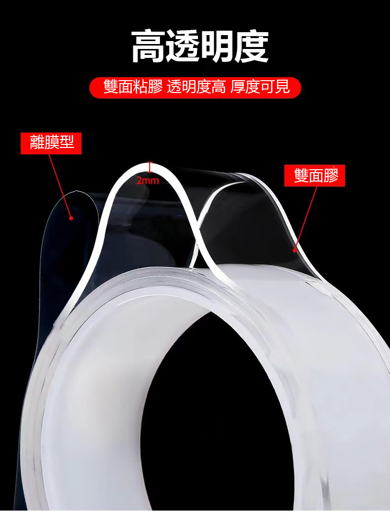 限時搶購 納米雙面膠 高粘度網格納米透明膠帶強力固定 限時搶購 納米雙面膠 高粘度網格納米透明膠帶強力固定